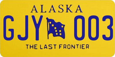 AK license plate GJY003