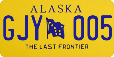 AK license plate GJY005