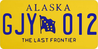 AK license plate GJY012