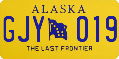AK license plate GJY019