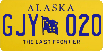 AK license plate GJY020
