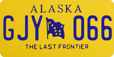 AK license plate GJY066