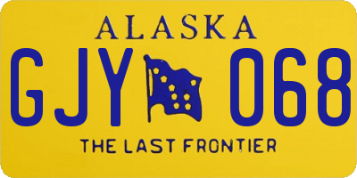 AK license plate GJY068