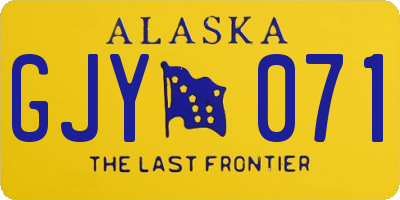 AK license plate GJY071