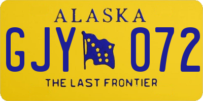 AK license plate GJY072