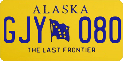 AK license plate GJY080