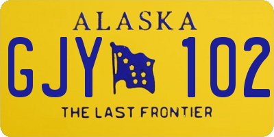 AK license plate GJY102