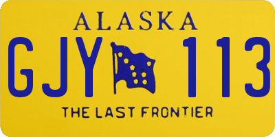 AK license plate GJY113