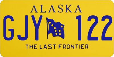 AK license plate GJY122