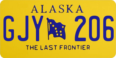 AK license plate GJY206