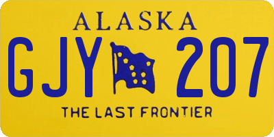 AK license plate GJY207