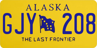 AK license plate GJY208