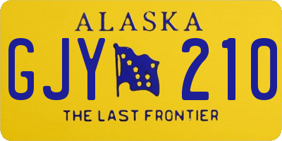 AK license plate GJY210