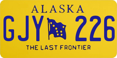 AK license plate GJY226