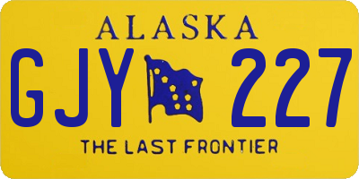 AK license plate GJY227