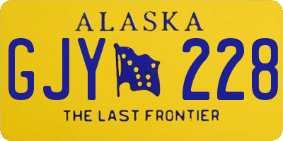 AK license plate GJY228