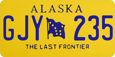 AK license plate GJY235