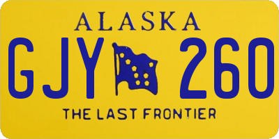 AK license plate GJY260
