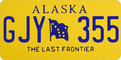 AK license plate GJY355
