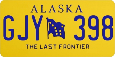 AK license plate GJY398