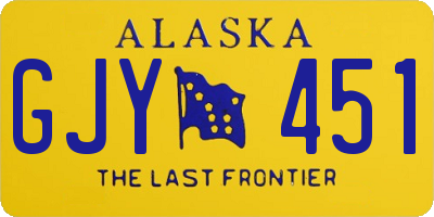 AK license plate GJY451