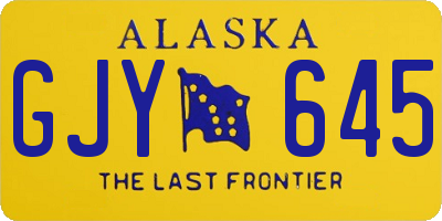 AK license plate GJY645