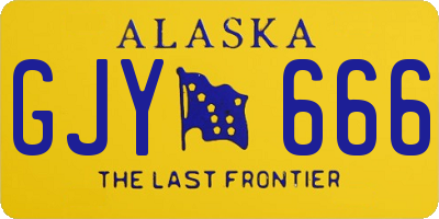 AK license plate GJY666