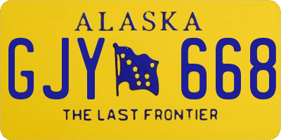 AK license plate GJY668
