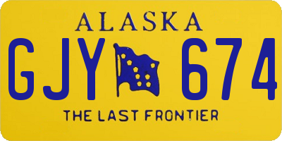 AK license plate GJY674
