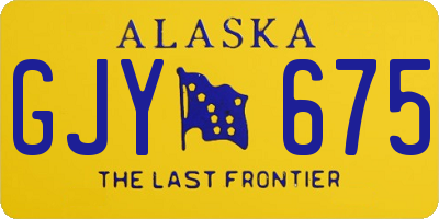 AK license plate GJY675