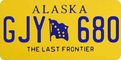 AK license plate GJY680