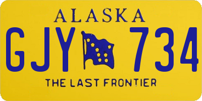 AK license plate GJY734