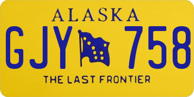 AK license plate GJY758