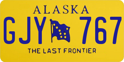 AK license plate GJY767