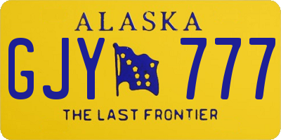 AK license plate GJY777
