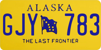 AK license plate GJY783