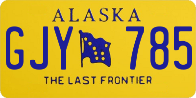 AK license plate GJY785