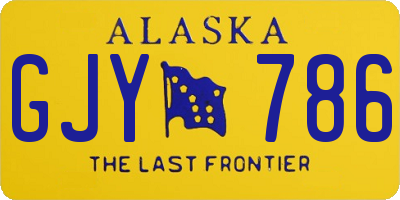 AK license plate GJY786