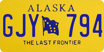 AK license plate GJY794