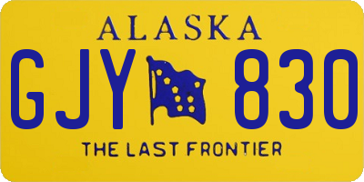AK license plate GJY830