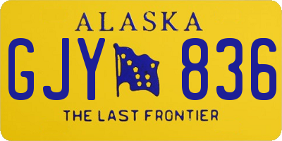AK license plate GJY836