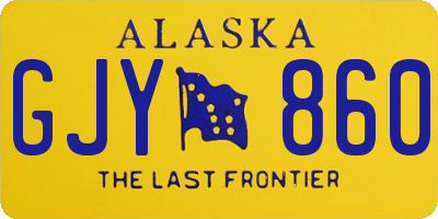AK license plate GJY860