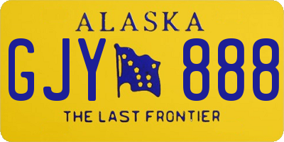 AK license plate GJY888