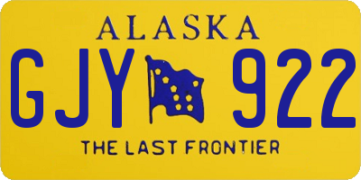 AK license plate GJY922
