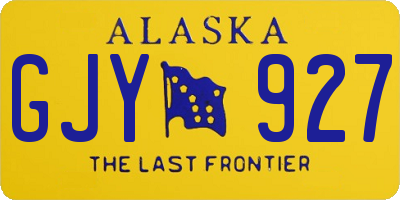 AK license plate GJY927