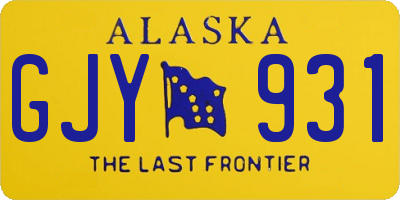 AK license plate GJY931