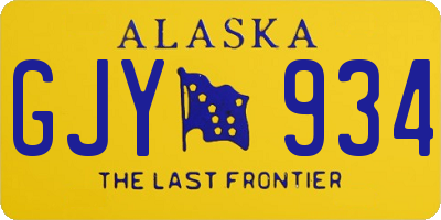 AK license plate GJY934