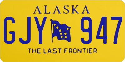 AK license plate GJY947
