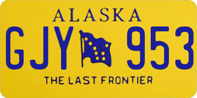 AK license plate GJY953