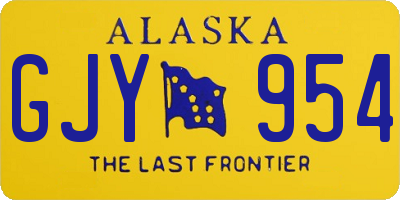 AK license plate GJY954